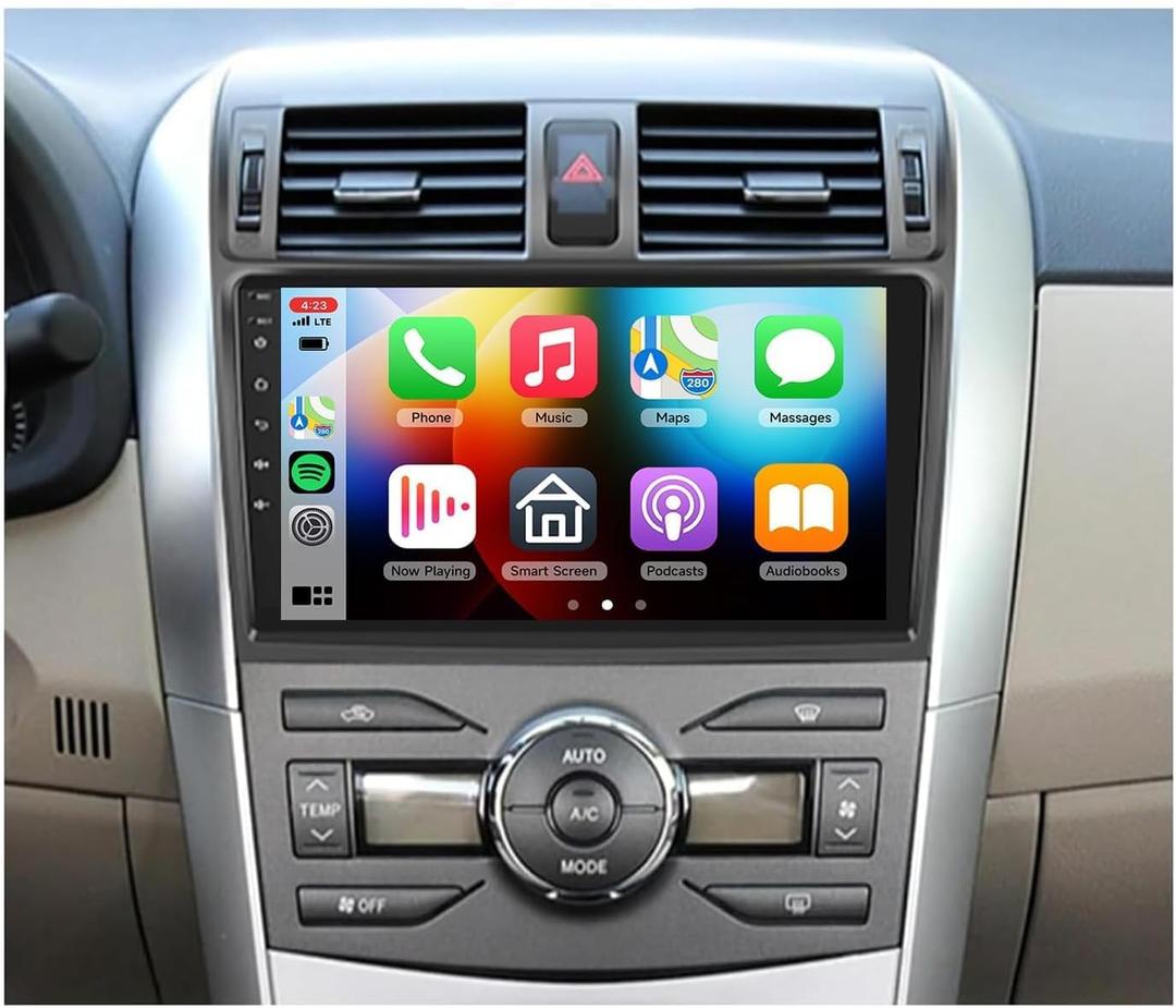 5GhzWiFi 8Core 4G 64G Radio for Toyota Corolla 2009-2013 Car Stereo with 9inch 1280x720P QLED Touch Screen 5.1Bluetooth DSP 46EQ FM/RDS Wireless CarPlay Android Auto GPS SWC Backup Camera