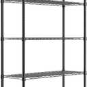 REGILLER 5-Wire Shelving Metal Storage Rack Adjustable Shelves,Standing Storage Shelf Units for Laundry Bathroom Kitchen Pantry Closet(Black,14.1" D x 36.1" W x 71.5" H)