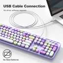 Atelus Computer Wired Keyboard, Plug Play USB Full-Size Keyboard with Large Number Pad, Caps Indicators, Foldable Stands, for Windows 7/8/10 PC Laptop (Purple Colorful)