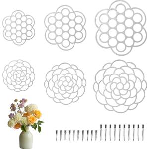 OYEFLY 6Pcs Flower Arrangement Holder,Metal Floral Grid Used for Vase Flower Arrangement Art (4in5in6in6)