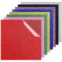 8 PCS Glitter Acrylic Sheets, Cast Opaque Acrylic Panels 8 x 8 in, 1/8 in Thick 3 mm Board, CO2 Laser Cutting Engraving Blanks, Protective Film, Sign Making Crafts Decor, Maker Projects