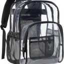 PACKISM Clear Backpack - 17 inch Heavy Duty Clear Backpacks for School, Large Transparent Bookbag for Students (Age 12+)