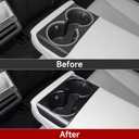 Car Rear Cup Holder Frame Cover Trim Carbon Color ABS Decal Sticker for Tesla Model 3 Highland 2024 2025 2026 Interior Accessories