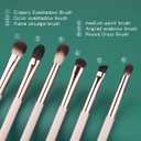 Eye Makeup Brush Set, 6 Pcs Professional Blending Eyeshadow Makeup Brushes for Concealer Eyebrows Eyeliner, Soft Hairs & Wood Handle (Baby Pink 6pcs)