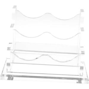 Happyyami Transparent Acrylic Business Card Stand with Thickened Non-slip Base Desktop Card Holder for Office Display and Large Capacity Storage Clear Organizer for Neat Workspace