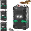 Under Hood Rodent Deterrent with Strobe Light & 3 Power Supply Methods, Professional Ultrasonic Mice Repellent Rat Squirrel Deterrent for Cars Trucks RV Engine Bay Warehouse Attic, 4 Pack