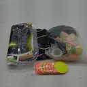 57 Pcs Let Glow Neon Party Supplies Including Glow in the Dark Decoration Backdrop Banner, Garlands, Tablecloth, Luminous Helium Latex Balloon(Round Dot,Clear, Black)