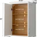 VANIRROR Medicine Cabinet -Bathroom Cabinet Wall Mount with DIY Lighting Unique Top and Dual-Tone Design, Over the Toilet Saver Storage Cabinets, 23x30-white