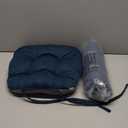 baibu Set of 2 Dining Chair Cushions, Dual-Layer Patent Design Memory Foam Kitchen Chair Cushions, Non-Slip Seat Pads with Ties, 16.5 x 16.5 x 3.5in, 2 Pack, Blue