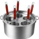 Pasta Cooker with Strainer,Stainless Steel Pasta Cooker Insert Set, Multipots Cooking Tool,Pasta Cooker Pot Set, 5 Pieces, Stainless Steel Stock Pot and Frying Pan with Lid