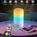 OIYN RGBICWW Smart Table Lamps, Touch Bedside Small Table Lamp, LED Desk Lamp with 30+ Scenes & 16M Colors, App & Touch Control, Color Changing Lamp for Bedroom Living Room Dimmable Night Light, Black