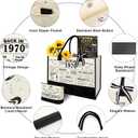 55th Birthday Gifts for Women Canvas Tote Bag Travel Gear, Unique 55 Years Old Birthday Gifts for Mom Wife Aunt Friends Her, Vintage 1970 Handbag & Cosmetic Bag & Back in 1970 Poster