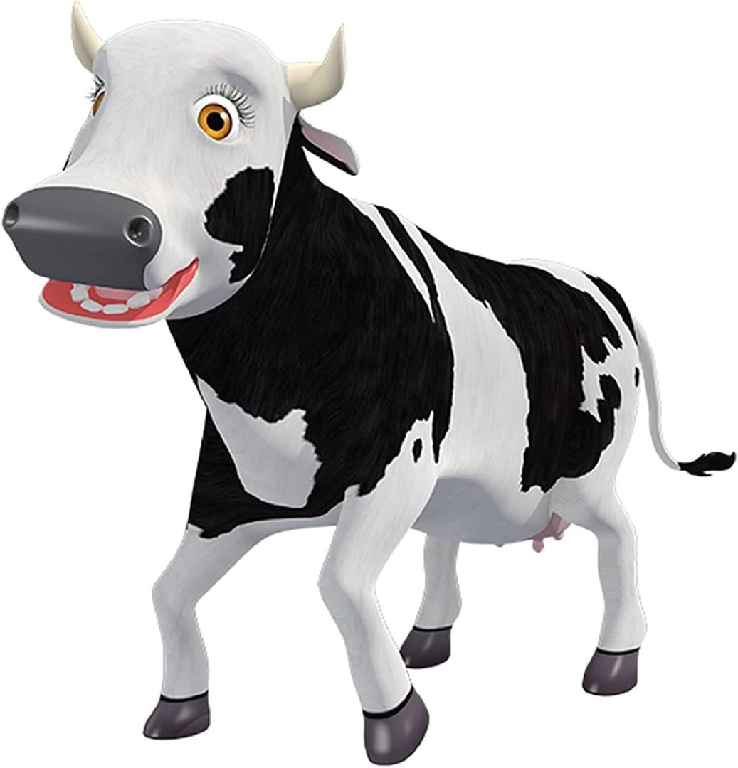 La Granja De Zenon La vaca lola PVC Cow Spanish Musical Kid Toys, Farm Animals for Toddlers 1-3,Learning & Education Interactive toys,Cow Plush Presents Boys & Girls Birhtday and Christmas Day