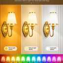 Battery Operated Wall Sconce, Wall Sconces with 12 RGB Colors-Gold