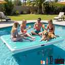 8FT/10FT/12FT Inflatable Floating Dock for Lakes, Inflatable Dock Floating Platform with Non-Slip Surface, Floating Island Raft for Pool Beach Ocean (Mint Green)