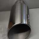 LCGP 4" inlet Universal Diesel Exhaust Tip 7" outlet 18" Long Tail Tip, Polished & Rolled Angle Cut, Bolt-On,Stainless Steel