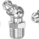 uxcell 15pcs 304 Stainless Steel Straight and Angled Grease Fitting M10x1mm Metric Thread Straight 90 Degree 45 Degree Hydraulic Grease Nipple Accessories