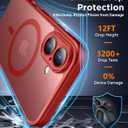 2 x SPIDERCASE Magnetic for iPhone 16 Plus Case,with 2 Pcs [Tempered Glass Screen Protector] Translucent Matte Back Slim Shockproof Protective Phone Case for iPhone 16 Plus 6.7'',Red