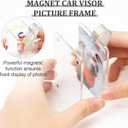 Rislobx 2PCS Acrylic Car Picture Holder, Magnetic Car Visor Photo Clip, Universal Transparent Sun Visor Picture Frame with Clip for Auto (3.54" x 2.36"), 2.4×3.5