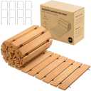 Wooden Garden Edging Outdoor Walkway - 12FT Roll Out Straight Walkway, Wooden Walkway with Non-Slip Surface, Decorative Boardwalk Path for Outdoor Garden Backyard Wedding Party