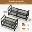 SAYZH Expandable Shoe Rack for Closet, Adjustable Metal Shoe Organizer with Sturdy Mesh Shelves for Boots & Heels, Stackable Shoe Storage for Entryway, Garage, Small Spaces (Black, 2-Tier)