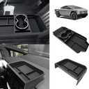 BestEvMod Floor Lower Console Organizer & Screen Back Organzier& Glove Box Mats Set of 2 Compatible with Tesla Cybertruck 2025 2024 Storage Tray (Floor Lower + Screen Dash Tray)