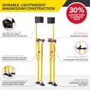 ToolPro Professional Grade Adjustable Drywall Stilts - for Drywall Installation, Painting, and More. Soft Strap Bands to Reduce Soreness and Smoother use (48-64 in., Magnesium)