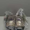 Baquler 2 Pcs Christmas Decorative Lantern LED Christmas Lantern 14" Bronze Vintage Flameless Hanging Candle Lanterns Xmas Centerpieces for Tables Indoor Outdoor Porch Decor (Black Red Plaid)