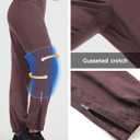 baleaf Women's Athletic Pants Quick Dry Joggers Water Resistant Lightweight Cycling Hiking Ankle Zipper Pockets UPF 50+ (Brown, M)