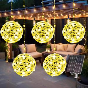 Solar Christmas Ball Lights - 200LED Outdoor Tree Globe String Lights, 8 Modes Waterproof Sphere Lantern Lights, Christmas Decor for Tree Garden Porch (Warm White, 5pack)