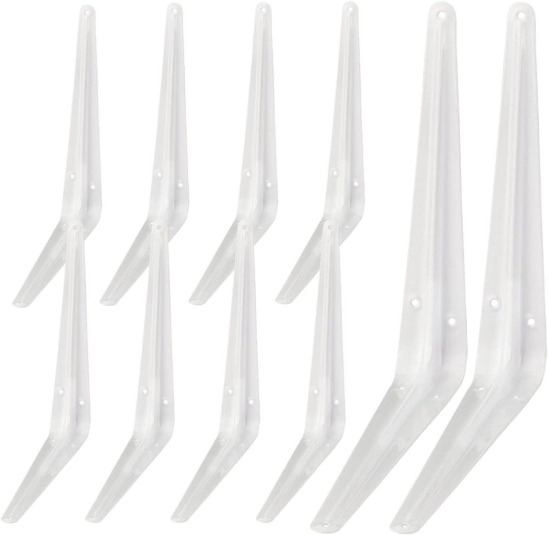 Shelf Brackets, White 108 in Heavy-Duty L Bracket 10 PCS, Metal Angle Bracket Used for Suspension Rustic Farmhouse Decoration