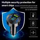 4 Ports USB Car Charger, 66W Super Fast Charging USB QC 3.0, USB Adapter Charger with LED Voltmeter for Car Cigarette Lighter Plug, Compatible with Most Cell Phone (2, PD+QC3.0+2.4A)