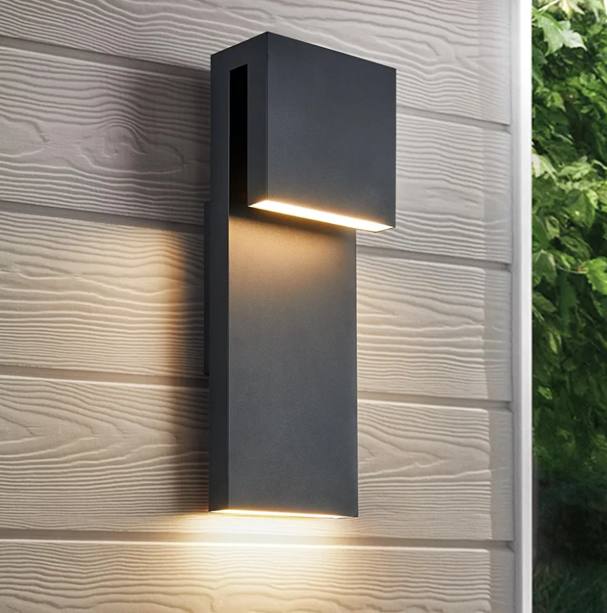 Modern LED Outdoor Wall Sconce 17W Integrated LED Outdoor Wall Mount,Anti Rust Textured Black Suit for Wet Locations and All Rooms,Easily Installed in Any Direction.Bulb Included. 15"x5.5"