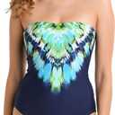 La Blanca Women's One Piece Swimsuit Bandeau Tummy Control Bathing Suit Size 10