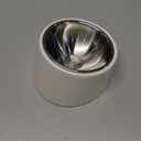 SuperDesign Mess Free 15 Slanted Bowl for Dogs and Cats, Tilted Angle Bulldog Bowl Dog Feeder, Non-Skid & Non-Spill, Easier to Reach Food S/0.5 Cup White