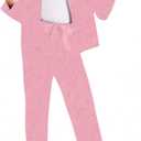 Milumia Girl's Two Piece Outfit Solid Open Front Blazer and Pants Set, Size:8Y