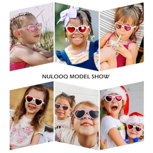 NULOOQ Kids Heart Sunglasses for Girls – Cute Polarized Flexible Frame Toddler Sunglasses with Strap Age 2-8 NULOOQ Kids Heart Sunglasses for Girls – Cute Polarized Flexible Frame Toddler Sunglasses with Strap Age 2-8
