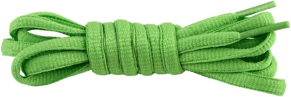 3 x Oval Athletic Shoelaces Half Round Shoe Laces for Sneakers Running Shoes Sport Shoe Strings 23 Color (43"(110cm), Grass Green)
