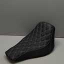 Motorcycle Front Driver Leather/Suede Cushion Pillion Seat Solo Seat Fit For Harley Softail Breakout 2013-2017 Rocker 2008-2017 (White Stitching)