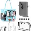 6PCS Compatible with Original Medium and Large Bogg Bag, Phone Holder for Inside and Outside of Bogg Bag Accessories, PVC Insert Bags, Hooks, and Keychain (Black)