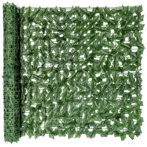 Privacy Fence Screen Artificial Ivy Grass Wall Screen 120x40 in Balcony Fence Privacy Screen Faux Vines Green Backdrop Fake Ivy Wall Panels Hedge Fence for Patio,Garden, Backyard Indoor Outdoor deocr