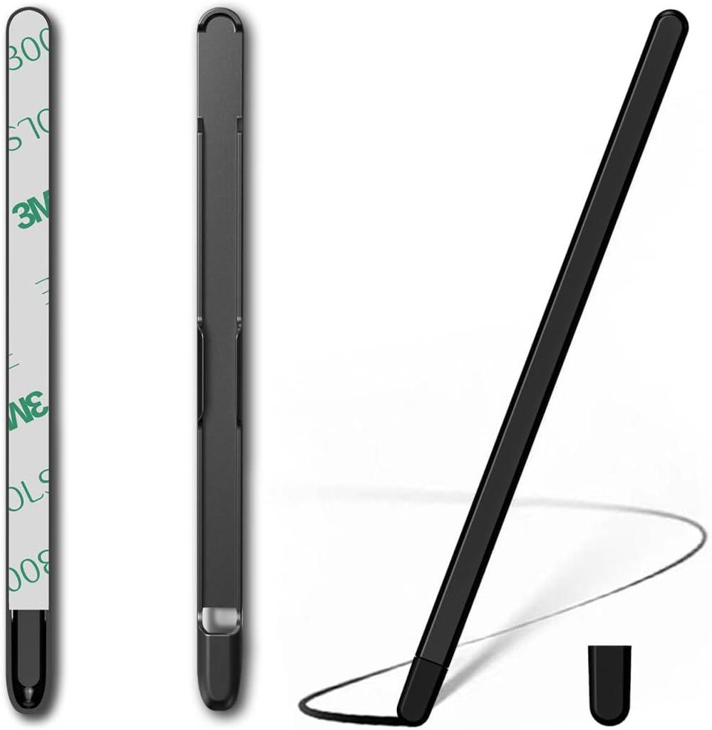 for Samsung Galaxy Z Fold 7 Slim Stylus with Soft Nib, Work for Both Out and Inner Screen, Include Detachable Capacitance Pen Holder with Double Side Strong Adhesive to Stick on case, Black