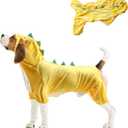 NACOCO Halloween Dog Dinosaur Costume - Pet Clothes Design Hoodie Yellow for Medium & Large Dog (Yellow, 4XL)