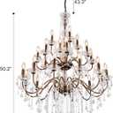 Wellmet Black Chandelier Light Fixture, Luxury Maria Theresa Crystal Chandeliers for High Ceiling Foyer, 24 Lights Hanging Pendant Light for Living Room EntryWay Hall Staircase Large 35.66" (Bronze)