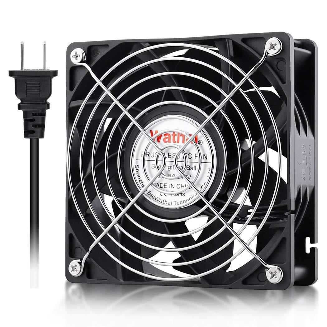 Wathai EC Industrial Case Fan 120mm x 38mm Ball Bearing 116 CFM AC 110V 115V 120V 220V 240V Brushless Cooling Fan 120x120x38mm