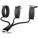 USB-C Charging Cable, 4 ft 3-in-1 USB C to USB-C+2 x IP Cable, Multi Charging for Phone 16/15 Pro/Pro Max, Samsung S24/S23/S22/S21, Google, Amazon, Andriod,Carplay