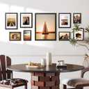 10 x HappyHapi 4x6 Picture Frames Set of 10, Tabletop or Wall Display Pictures 3.5x5 with Mat or 4x6 Without, Multi Photo Frames Collage (Black)