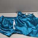 Ekouaer Womens Pajamas Silk Sexy Lingerie Sleepwear Satin Pj Shorts Set Summer Cami Lounge Set (Peacock Blue, XX-Large)