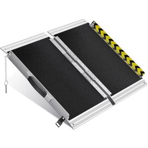 VNN Portable Wheelchair Ramp 2FT, Non-Slip Aluminum Folding Handicap Ramp, Door Threshold Wheelchair Ramps for Home, Wheel Chair Ramp for Home Steps