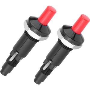2pcs Piezo Spark Igniter, Two Fire Outlets Plastic BBQ Grill Push Button Ignitor, Ceramic Piezoelectric Ignition Replacement Barbecue Glow Plug Heat Resistant for Ovens Kitchen Water Gas Fireplaces